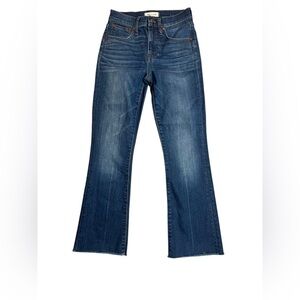 Madewell Cali Demi Boot Jeans Womens Raw Hem Medium Wash Slim Bootcut Denim